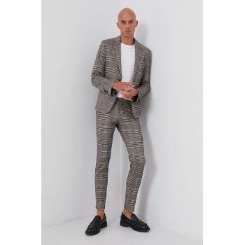 Drykorn Pantaloni Sight bărbați, culoarea maro, cu fason chinos