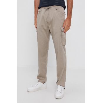 Sisley Pantaloni bărbați, culoarea gri, model drept