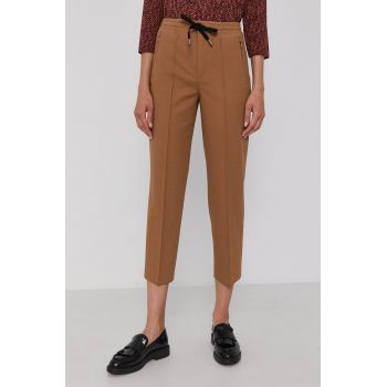 Drykorn Pantaloni Access femei, culoarea maro, model drept, high waist