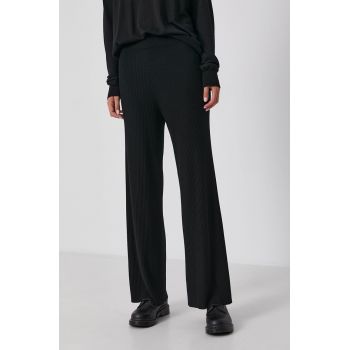 Drykorn Pantaloni Allow femei, culoarea negru, lat, high waist