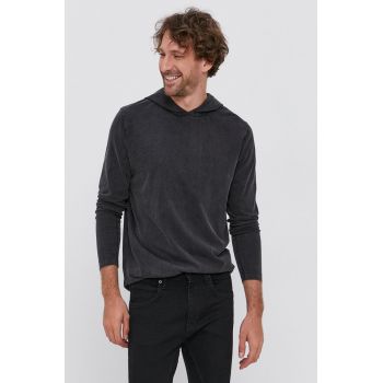 Drykorn Hanorac de bumbac bărbați, culoarea gri, material neted