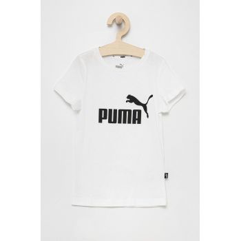 Puma Tricou de bumbac pentru copii culoarea alb