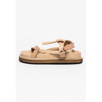 Sandale flatform din piele Tied Together