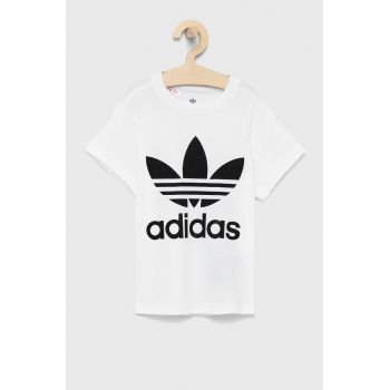 Adidas Originals Tricou de bumbac pentru copii H25246 culoarea alb, cu imprimeu de firma original