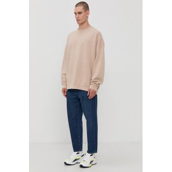 Dr. Denim Hanorac de bumbac bărbați, culoarea bej, material neted