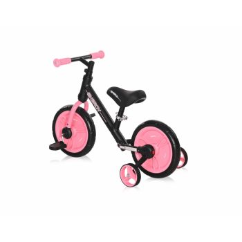 Bicicleta de tranzitie 2 in 1 Energy cu pedale si roti auxiliare Black Pink