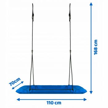 Leagan tip cuib pentru copii dreptunghiular XXL 110 x 70 cm 150 kg Neo-Sport 1010 albastru