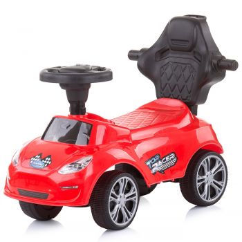 Masinuta copii de impins Chipolino Turbo Red cu maner si bara de siguranta detasabile, suport pentru picioare, sezut cu spatar, potrivita copiilor cu varsta mai mare de 3 ani cu greutatea pana la 23 kg