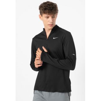 Bluza cu fermoar scurt si tehnologie Dri-Fit pentru alergare Element