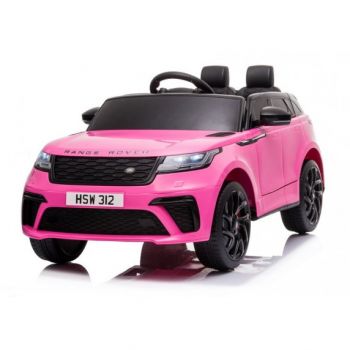 Masinuta electrica cu scaun de piele Range Rover Velar Pink de firma originala