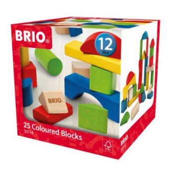 Set blocuri colorate din lemn 25 piese 30114 Brio de firma original