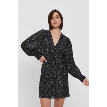 Sisley Rochie culoarea negru, mini, model drept