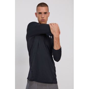 Under Armour mânecă lungă de antrenament culoarea negru, neted 1361506-001 de firma original