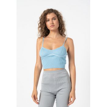 Top crop cu aspect striat