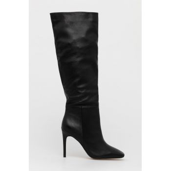 Aldo Ghete de piele Oluria femei, culoarea negru, cu toc cui