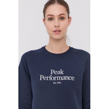 Peak Performance Bluză femei, culoarea albastru marin, cu imprimeu
