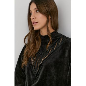 Nissa Bluză femei, culoarea negru, material neted