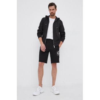 Armani Exchange Pantaloni scurți bărbați, culoarea negru