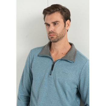 Bluza sport regular fit cu fermoar scurt