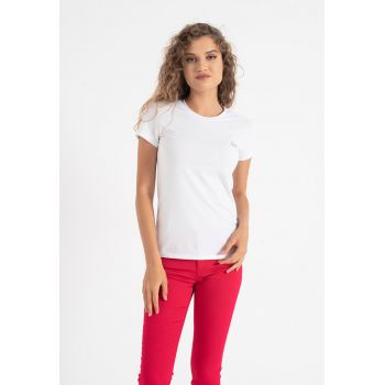 Tricou slim fit cu imprimeu logo discret