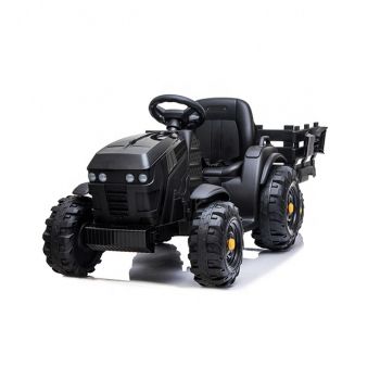 Tractor electric 12V cu telecomanda,scaun din piele si remorca Nichiduta Power Black de firma originala