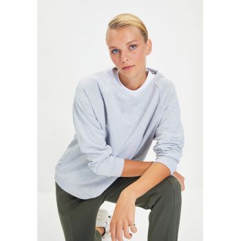 Bluza sport lejera cu decolteu rotund