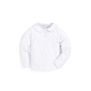 Bluza alba cu guler Peter Pan