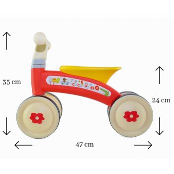 Bicicleta fara pedale Ride-On Coco Red Bicicleta fara pedale Ride-On Coco Red
