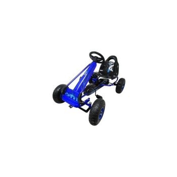 Kart cu pedale Gokart 3-6 ani roti pneumatice din cauciuc frana de mana G3 R-Sport albastru la reducere