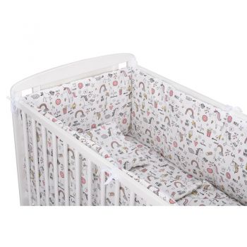 Lenjerie patut 5 piese 120x60 cm unicorni roz Lenjerie patut 5 piese 120x60 cm unicorni roz
