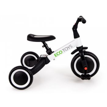 Tricicleta echilibru cu pedale Ecotoys TR001 4 in 1 alb ieftina