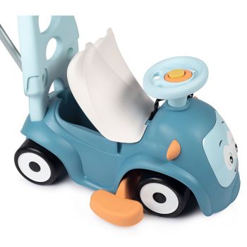 Masinuta copii de impins Smoby Maestro blue recomandata copiilor de la 6 pana la 36 luni, protectie impotriva rasturnarii, roti silentioase, compartiment pentru depozitare jucarii