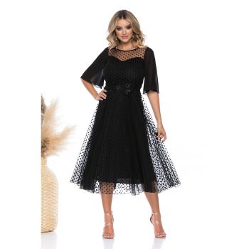 Rochie evazata cu buline ieftina