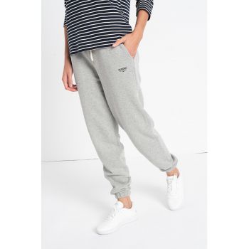 Pantaloni sport cu snur de ajustare si talie inalta