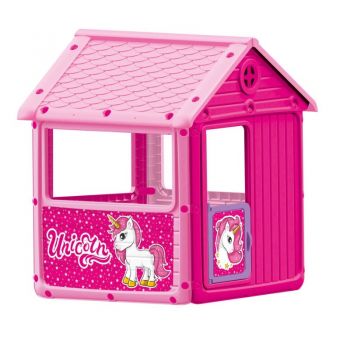 Casuta de joaca pentru copii Dolu unicorn roz 125x100x104 cm ieftina