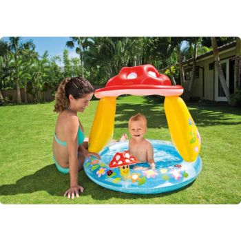 Piscina gonflabila copii Intex baby Ciupercuta multicolor 45 litri 102 x 89 cm de firma originala