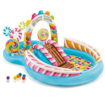 Piscina gonflabila cu tobogan Intex Candy Zone 295 x 191 x 130 cm de firma originala