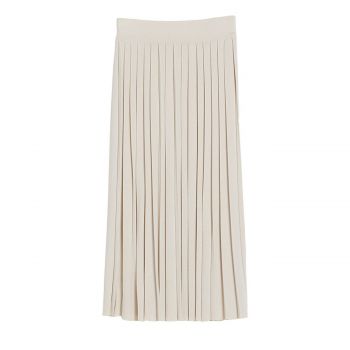 Pleated wool and viscose skirt S