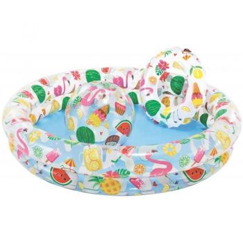 Set piscina gonflabila + colac + minge Intex 59460 multicolor de firma originala