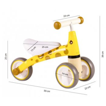 Tricicleta fara pedale Girafa portocalie galbena Ecotoys LB1603 ieftin