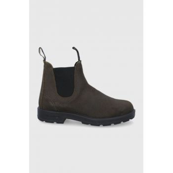 Blundstone Ghete Chelsea de piele 1615 bărbați, culoarea verde ieftine