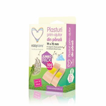 Plasturi prim-ajutor din panza Easycare 72x19mm 100buccutie