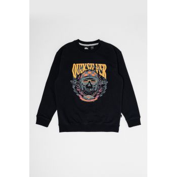 Bluza sport din amestec de bumbac organic cu imprimeu Bike Skulls