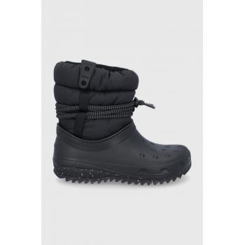 Crocs cizme de iarnă culoarea negru PUFF.LUXE.BOOT.W.207312-BLACK de firma originali