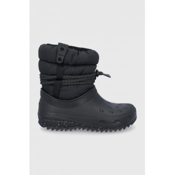 Crocs cizme de iarnă culoarea negru PUFF.LUXE.BOOT.W.207312-BLACK