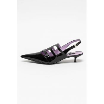 Pantofi slingback de piele lacuita