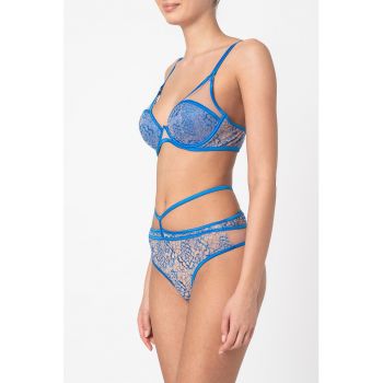 Sutien push-up cu burete si strat exterior din dantela Sutien push-up cu burete si strat exterior din dantela
