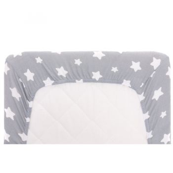 Set 2 cearceafuri jerse cu elastic alb star grey Fillikid