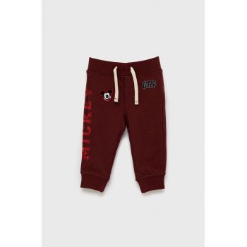 GAP Pantaloni copii culoarea bordo, material neted