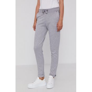 Frieda & Freddies Pantaloni femei, culoarea gri, material neted